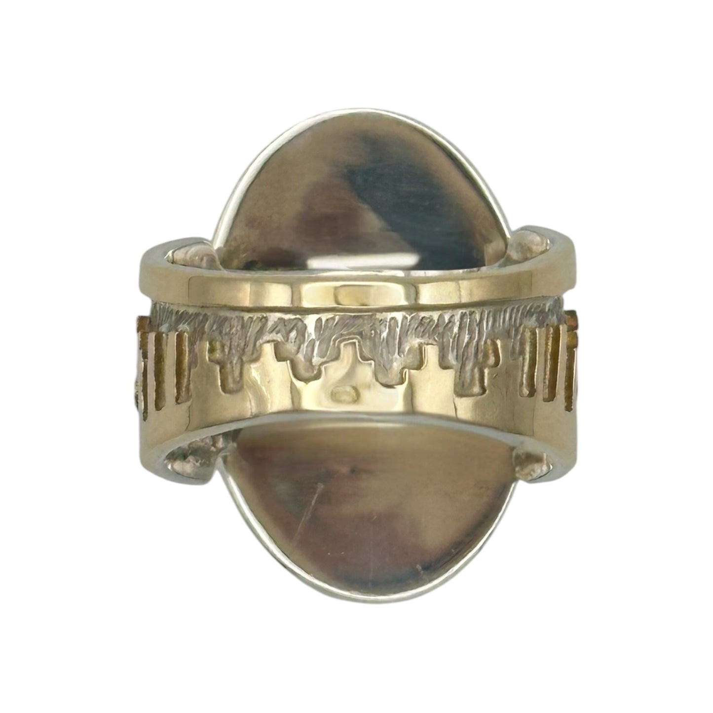 Royston Turquoise Ring in Sterling Silver & 14K Gold