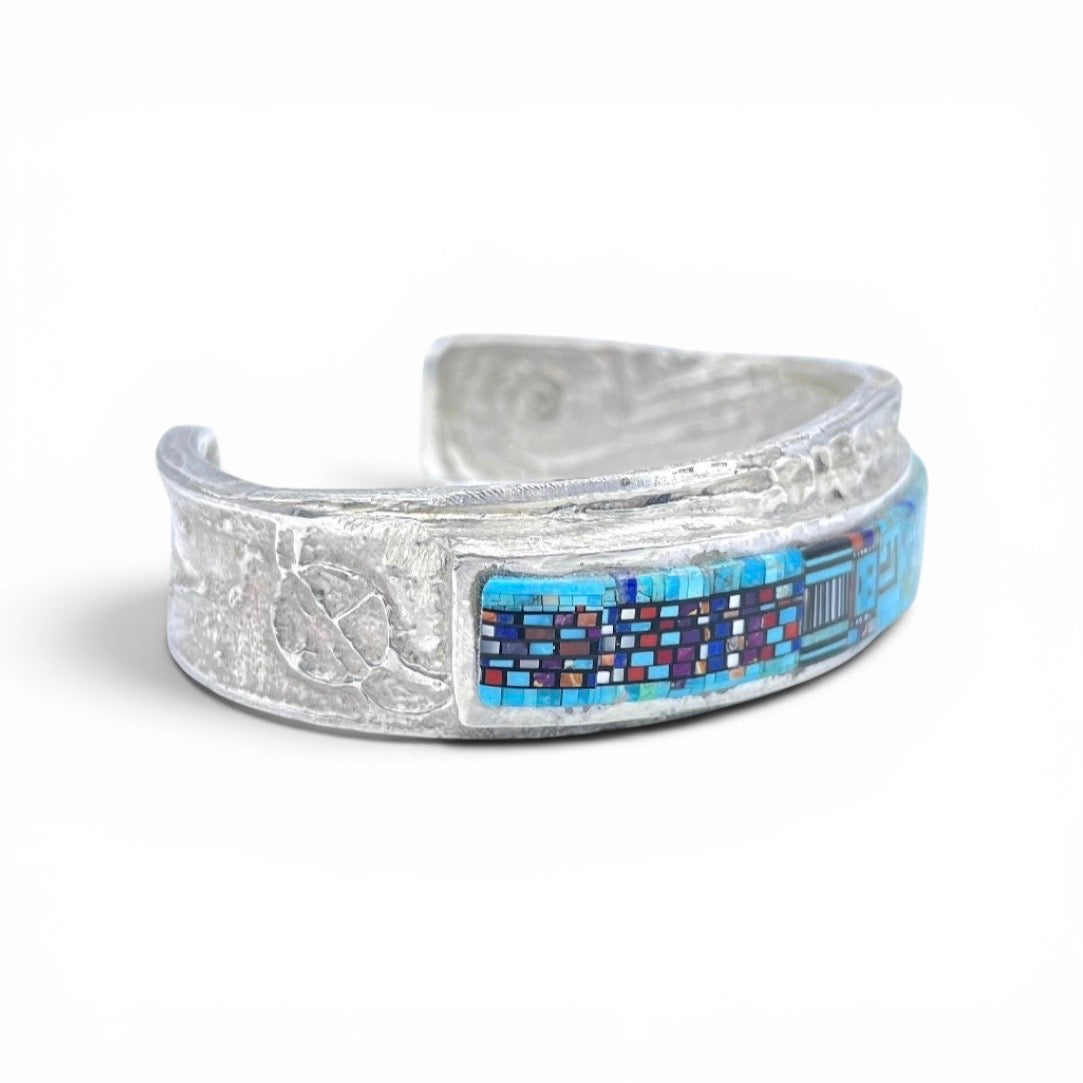 Navajo Rainbow Man Micro-Fine Inlay Bracelet by Carl & Irene Clark