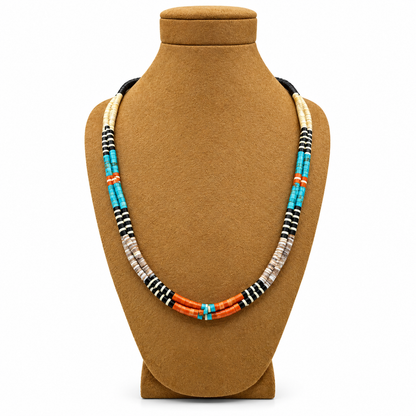 Gerard & Mary Calabaza Multicolor 3 strand Heishi Necklace