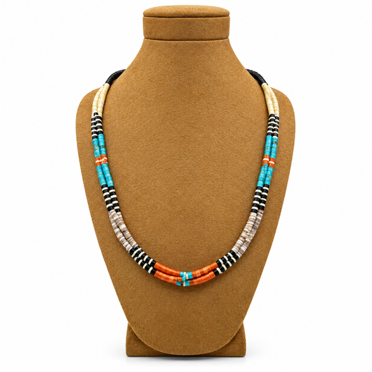 Gerard & Mary Calabaza Multicolor 3 strand Heishi Necklace
