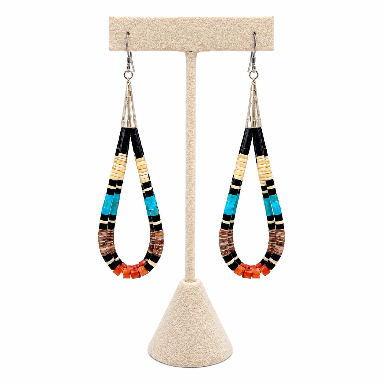 Gerard & Mary Calabaza Multicolor Heishi Loop Earrings