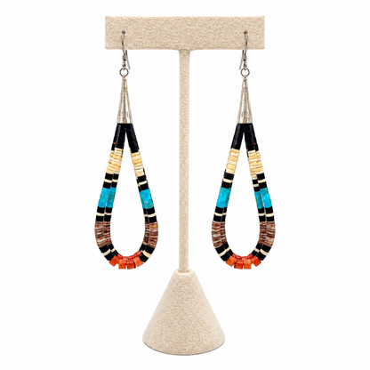 Gerard & Mary Calabaza Multicolor Heishi Loop Earrings