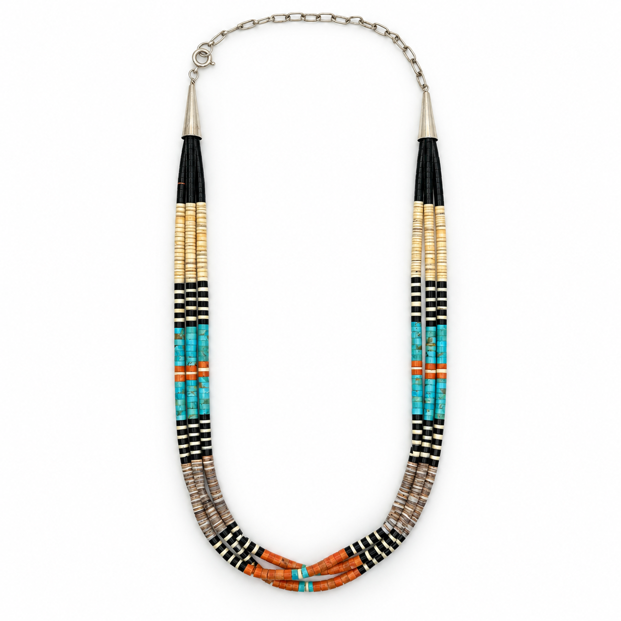 Gerard & Mary Calabaza Multicolor 3 strand Heishi Necklace