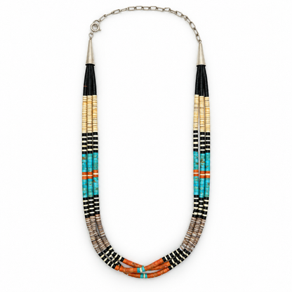 Gerard & Mary Calabaza Multicolor 3 strand Heishi Necklace