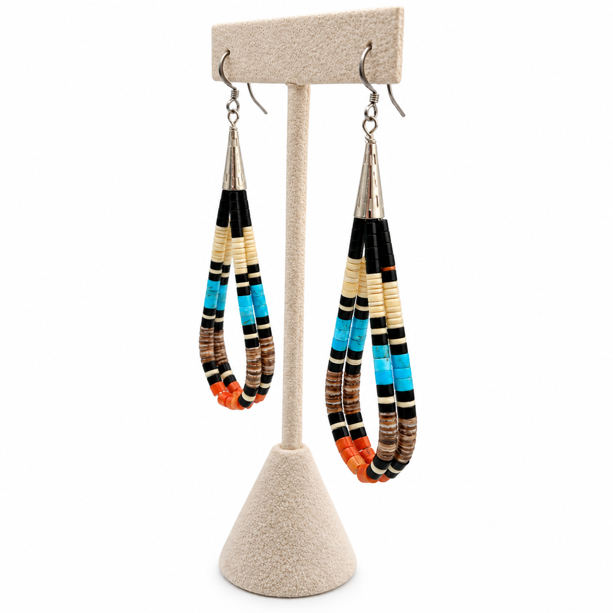 Gerard & Mary Calabaza Multicolor Heishi Loop Earrings