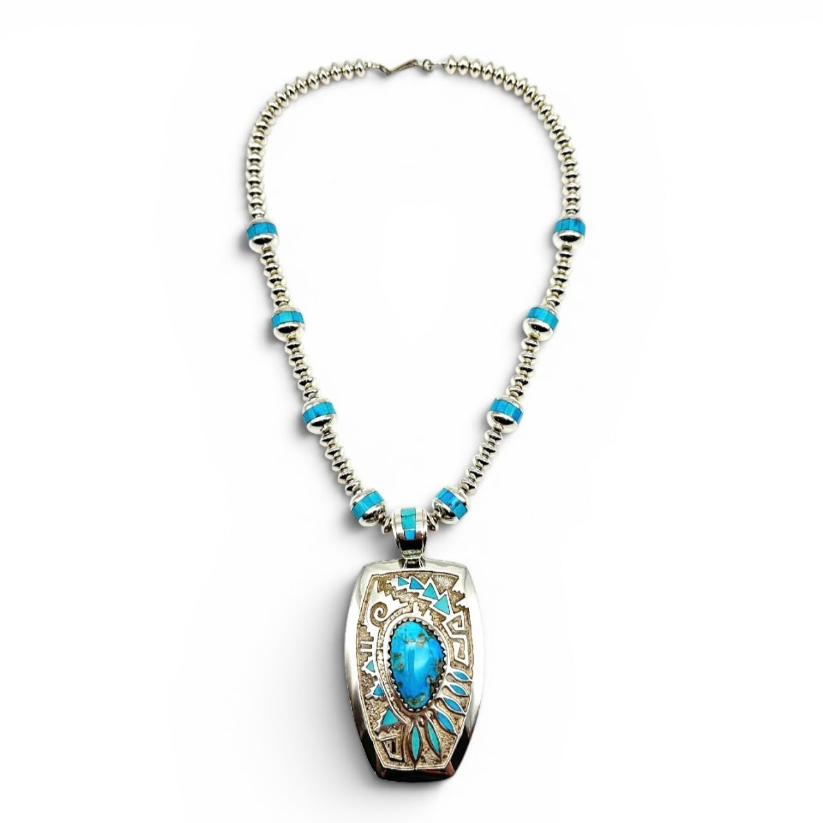 Sleeping Beauty Turquoise Tufa- Cast Necklace by Michael Perry