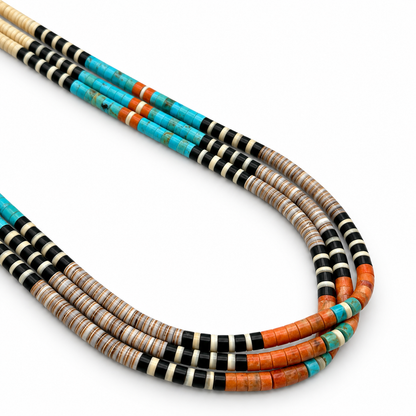 Gerard & Mary Calabaza Multicolor 3 strand Heishi Necklace