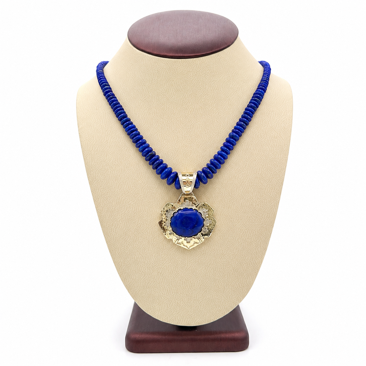 Lapis Pendant & 14K Gold by Dina Huntinghorse