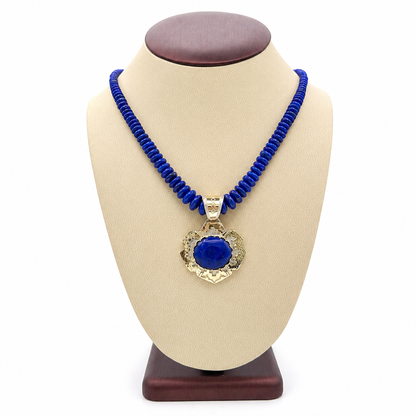 Lapis Pendant & 14K Gold by Dina Huntinghorse
