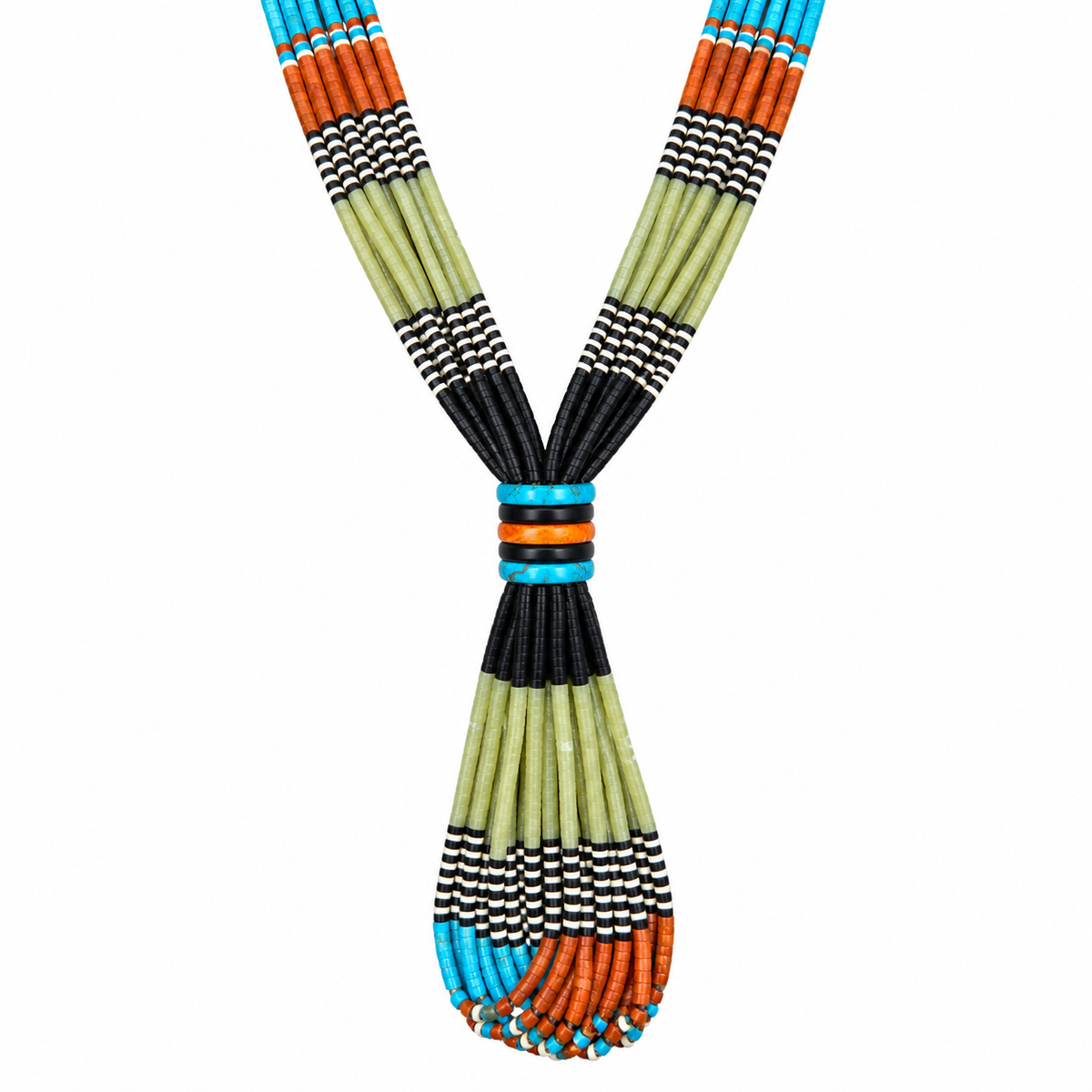 Gerard & Mary Calabaza Multicolor 10 strand Heishi Necklace
