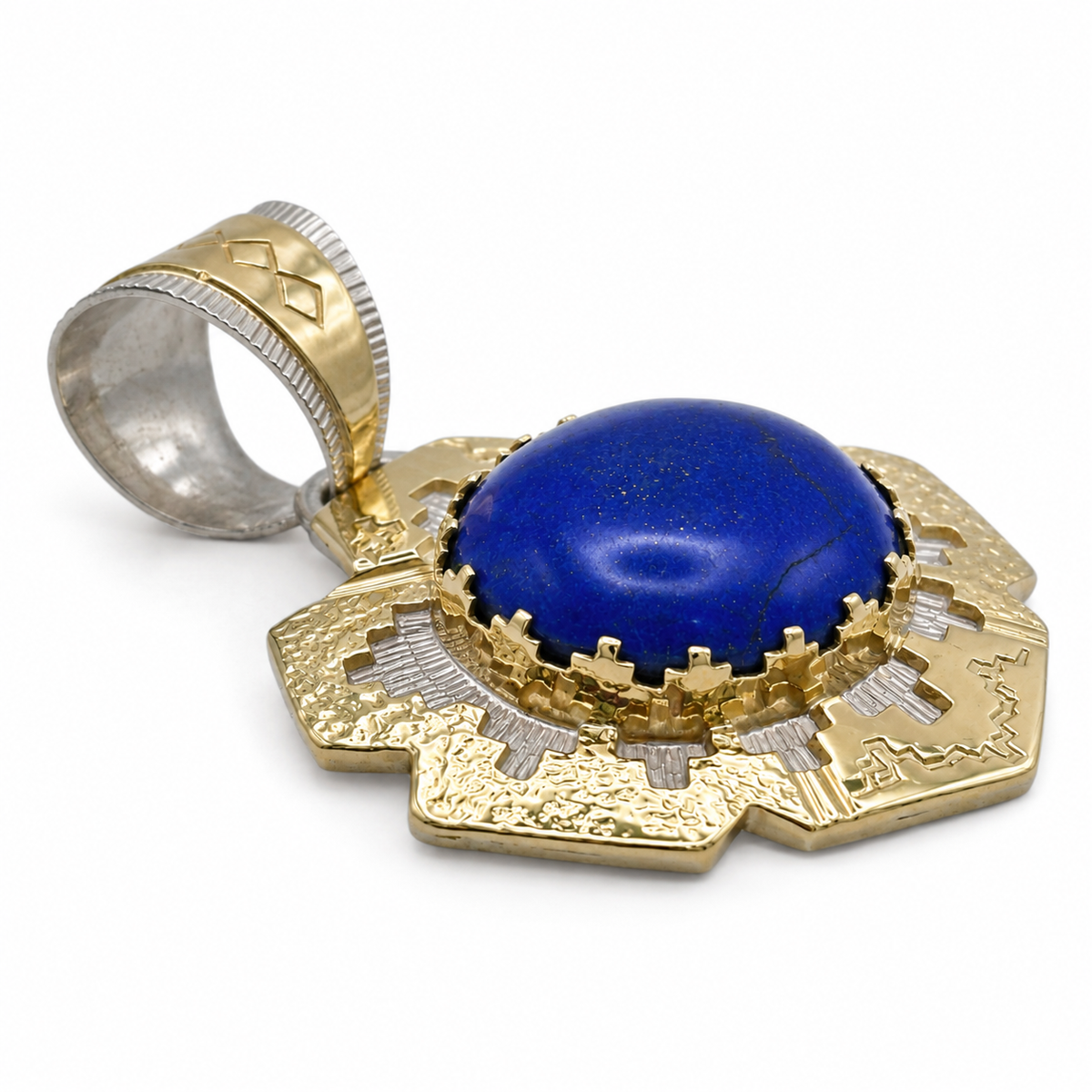 Lapis Pendant & 14K Gold by Dina Huntinghorse