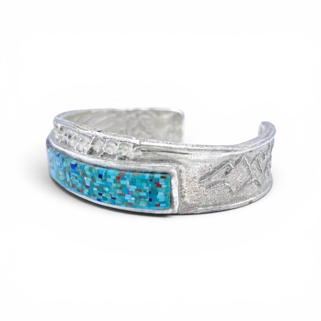 Navajo Rainbow Man Micro-Fine Inlay Bracelet by Carl & Irene Clark