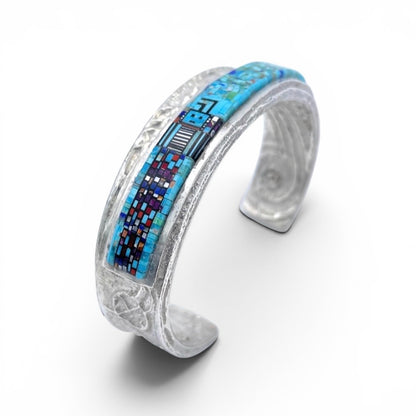 Navajo Rainbow Man Micro-Fine Inlay Bracelet by Carl & Irene Clark