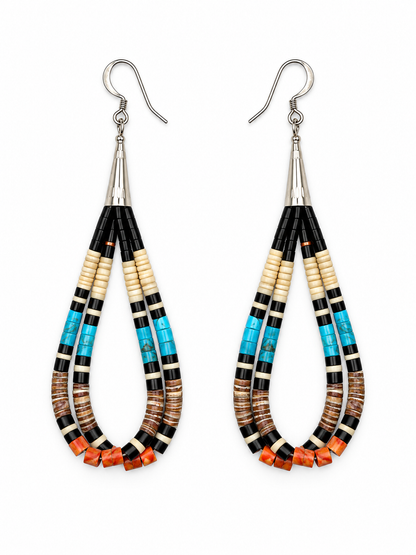 Gerard & Mary Calabaza Multicolor Heishi Loop Earrings