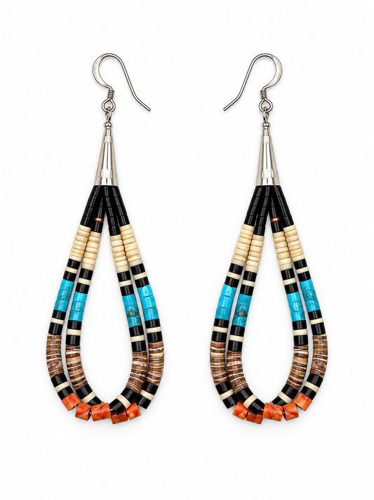 Gerard & Mary Calabaza Multicolor Heishi Loop Earrings
