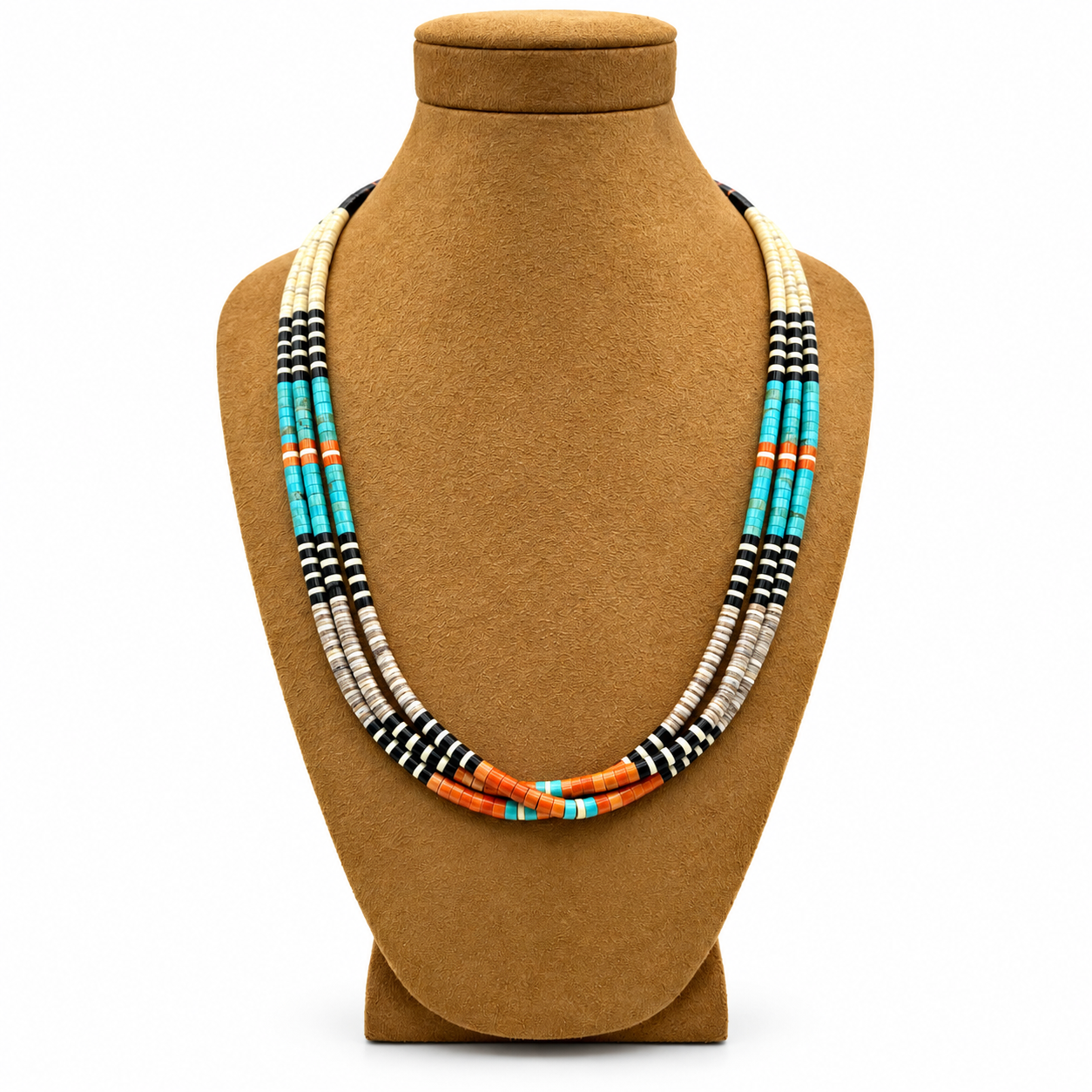 Gerard & Mary Calabaza Multicolor 3 strand Heishi Necklace