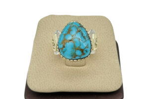 Lone Mountain Turquoise Ring in Sterling Silver & 14K Gold