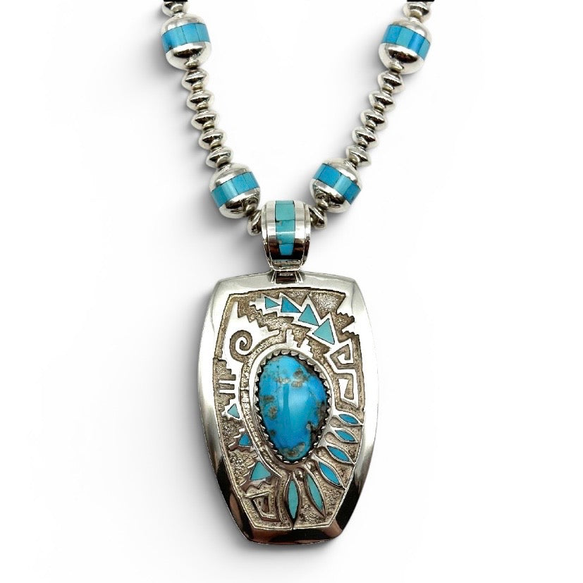 Sleeping Beauty Turquoise Tufa- Cast Necklace by Michael Perry