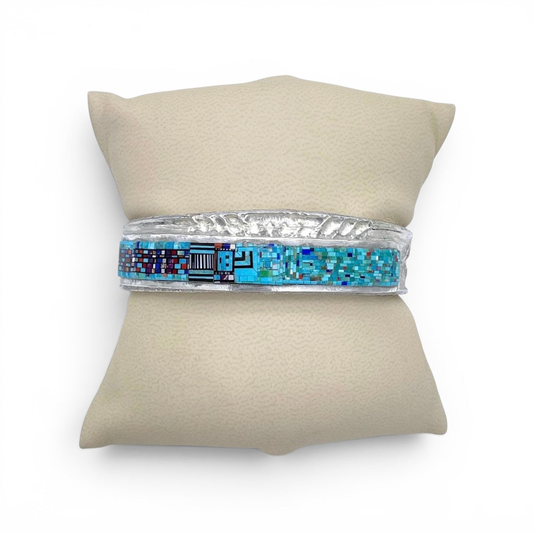 Navajo Rainbow Man Micro-Fine Inlay Bracelet by Carl & Irene Clark