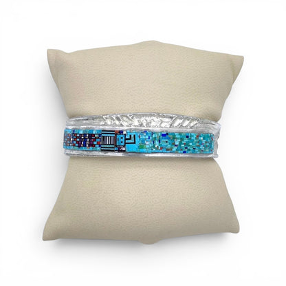 Navajo Rainbow Man Micro-Fine Inlay Bracelet by Carl & Irene Clark