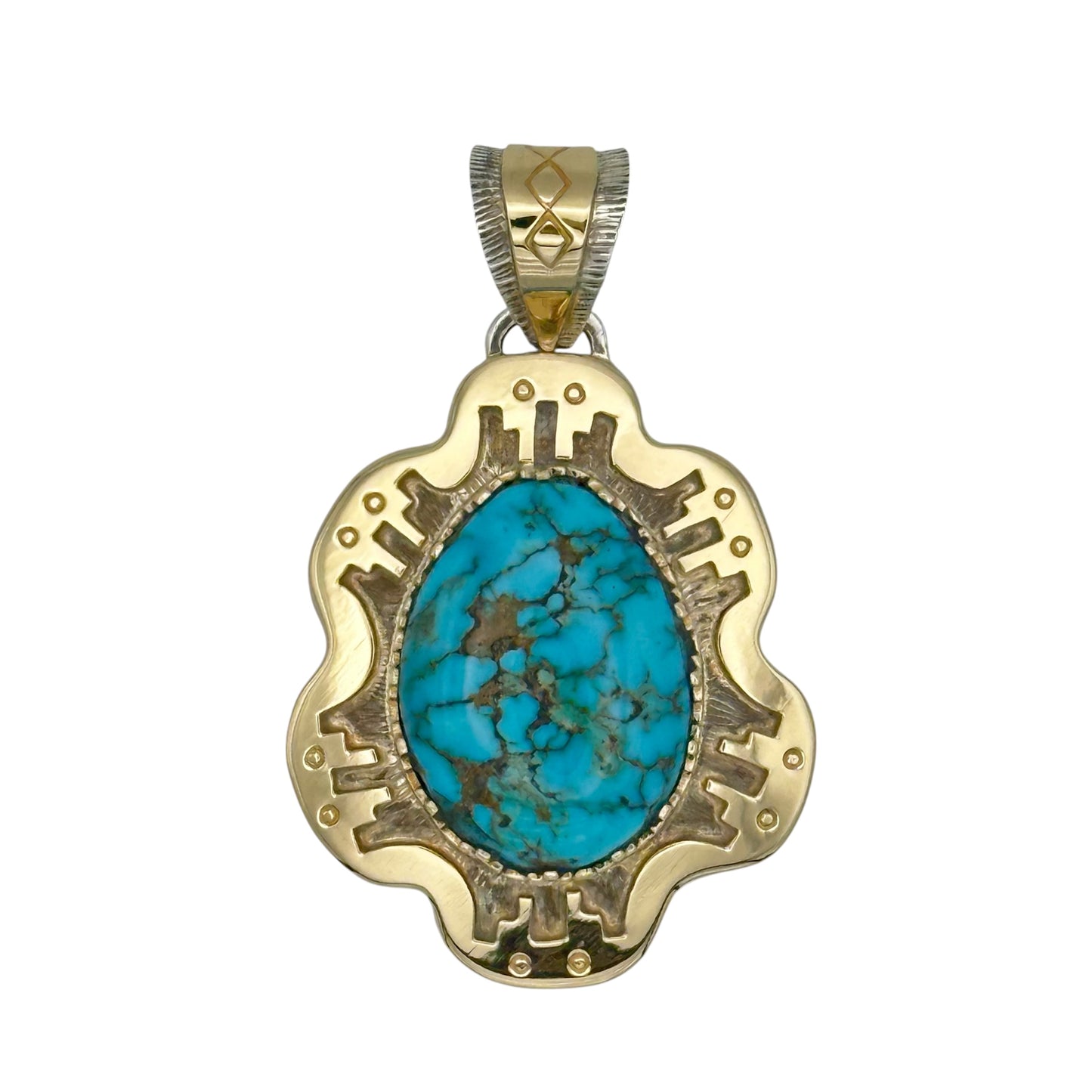 Lone Mountain Pendant in Sterling Silver & 14K Gold