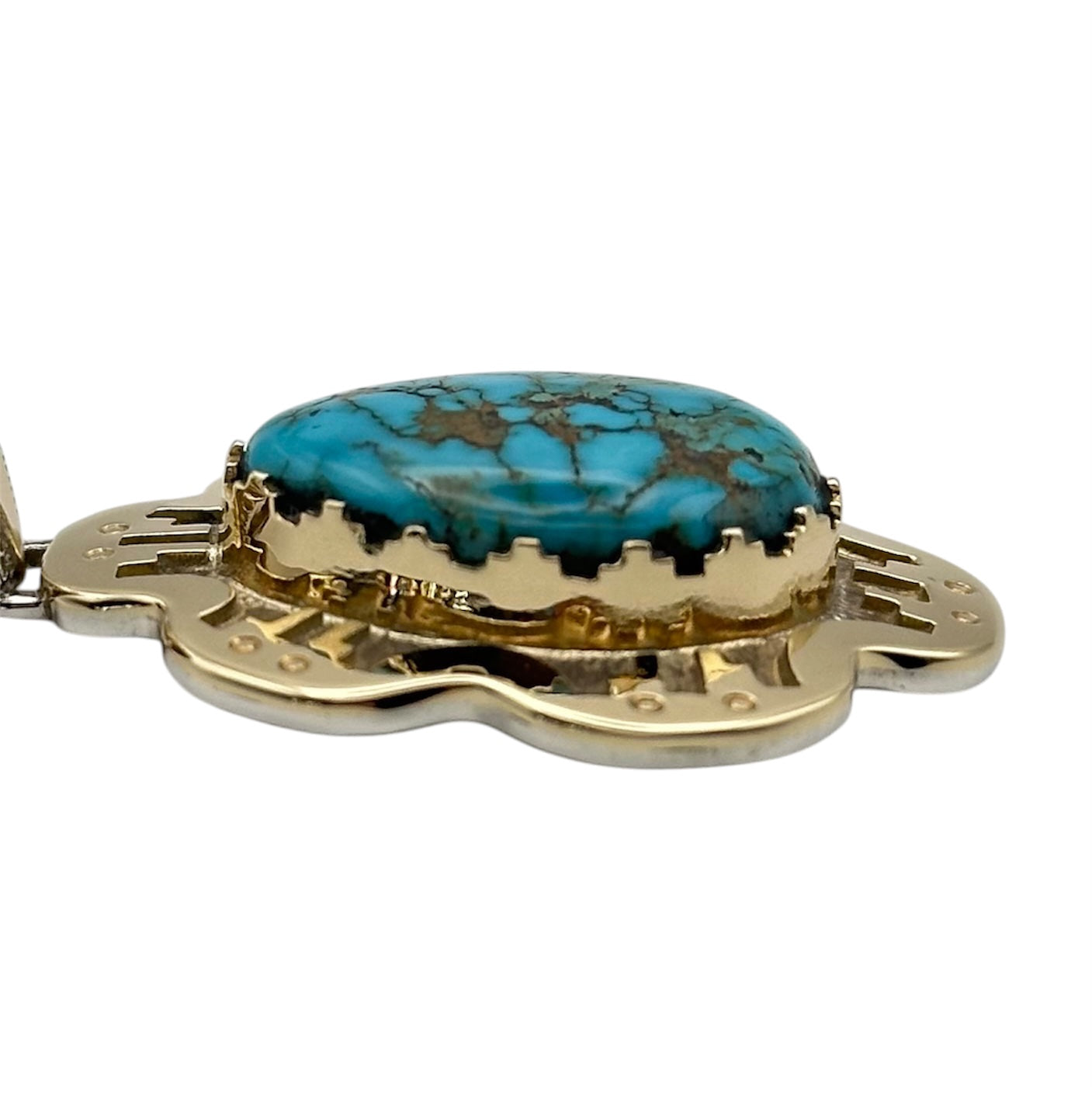 Lone Mountain Pendant in Sterling Silver & 14K Gold