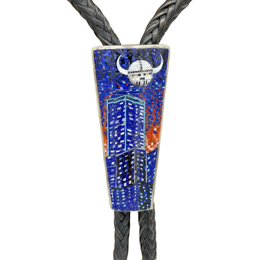 Navajo Micro-Fine Inlay Bolo Tie by Carl Clark