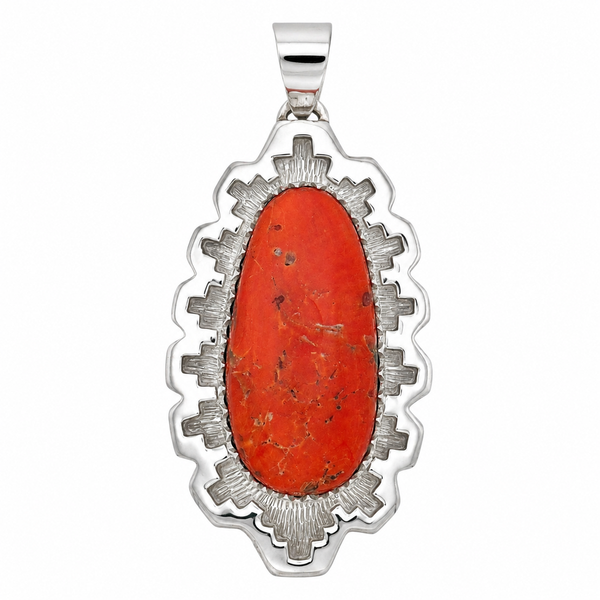 Old Red Mediterranean Coral Pendant by Dina Huntinghorse