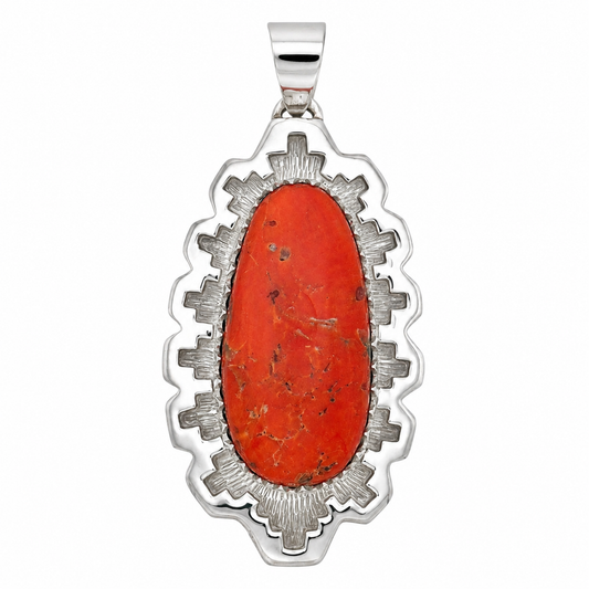 Old Red Mediterranean Coral Pendant by Dina Huntinghorse