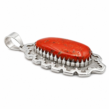 Old Red Mediterranean Coral Pendant by Dina Huntinghorse