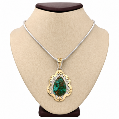 Royston Pendant & 14K Gold by Dina Huntinghorse