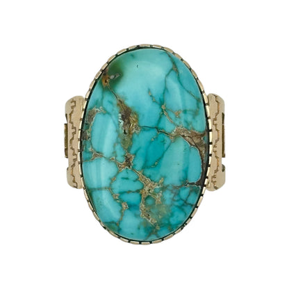 Royston Turquoise Ring in Sterling Silver & 14K Gold