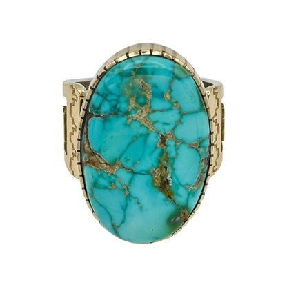 Royston Turquoise Ring in Sterling Silver & 14K Gold