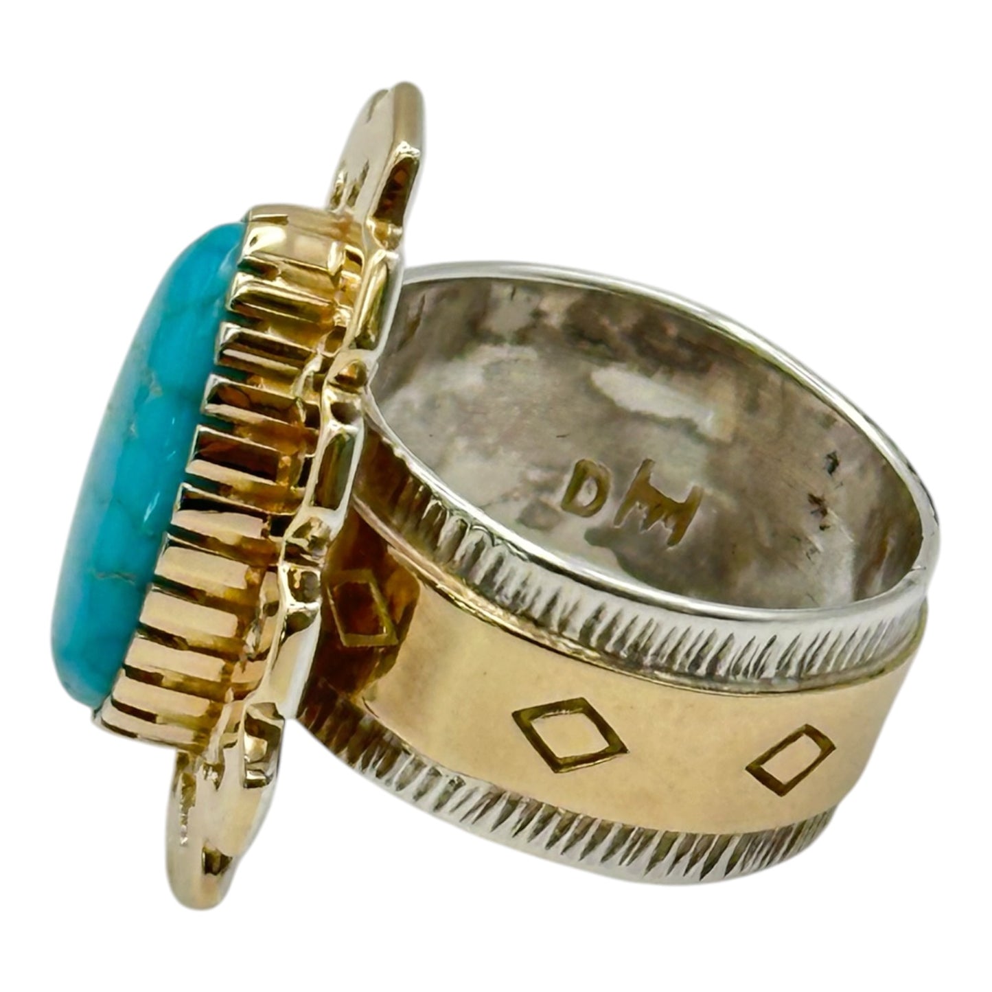 Lone Mountain Ring in Sterling Silver & 14K Gold