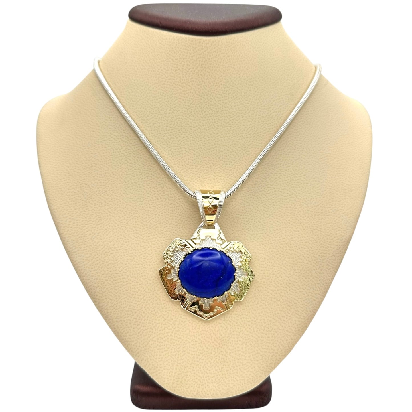 Lapis Pendant & 14K Gold by Dina Huntinghorse
