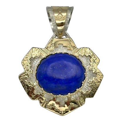 Lapis Pendant & 14K Gold by Dina Huntinghorse
