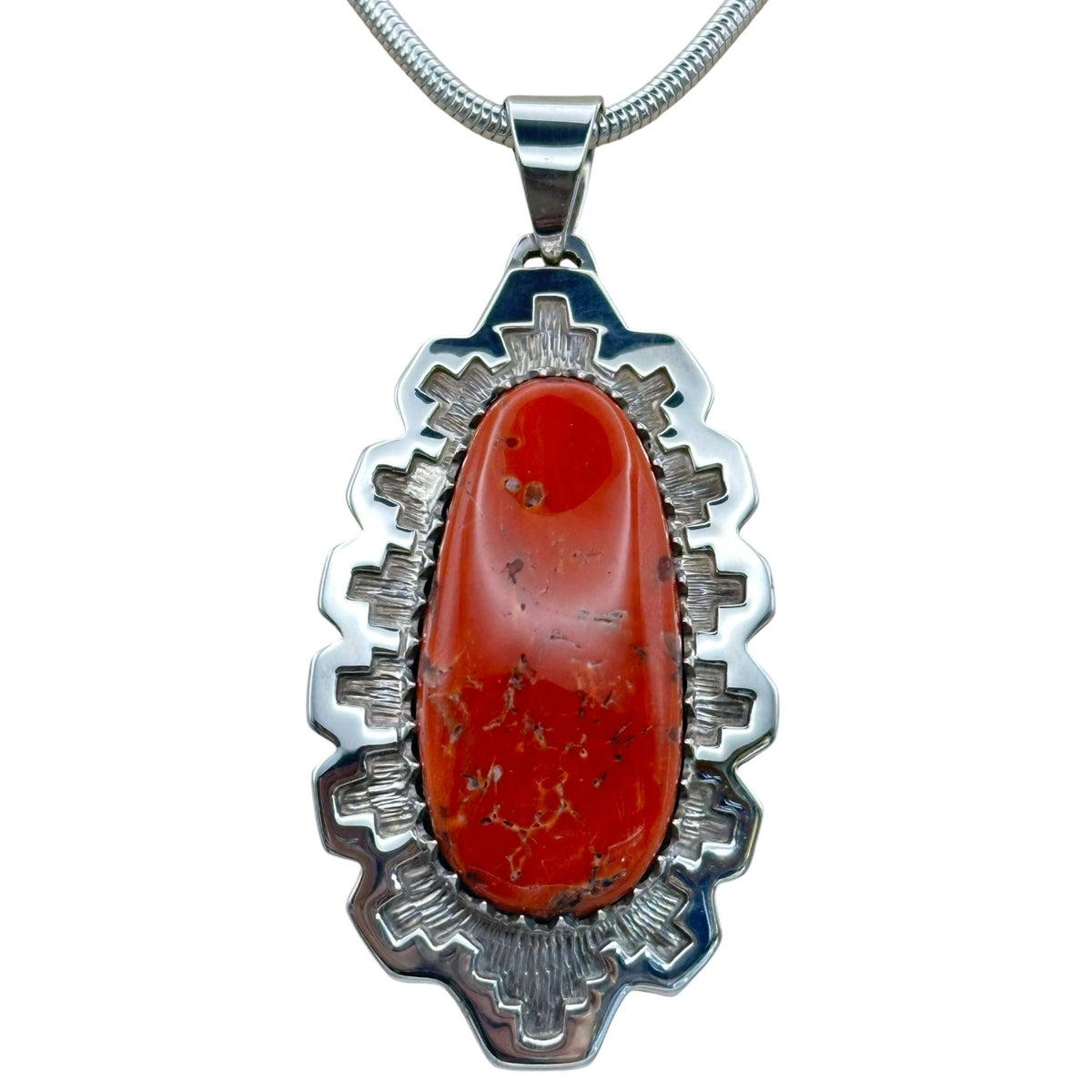 Old Red Mediterranean Coral Pendant by Dina Huntinghorse