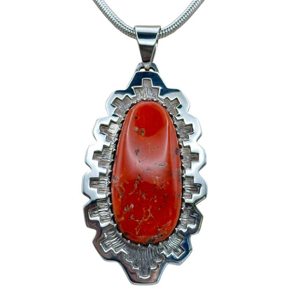 Old Red Mediterranean Coral Pendant by Dina Huntinghorse