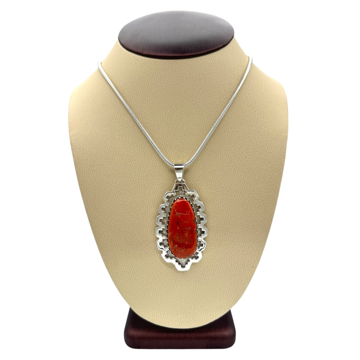 Old Red Mediterranean Coral Pendant by Dina Huntinghorse