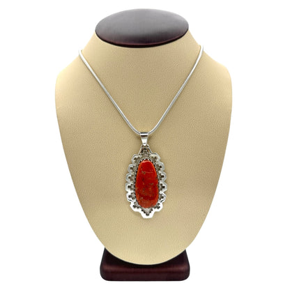 Old Red Mediterranean Coral Pendant by Dina Huntinghorse
