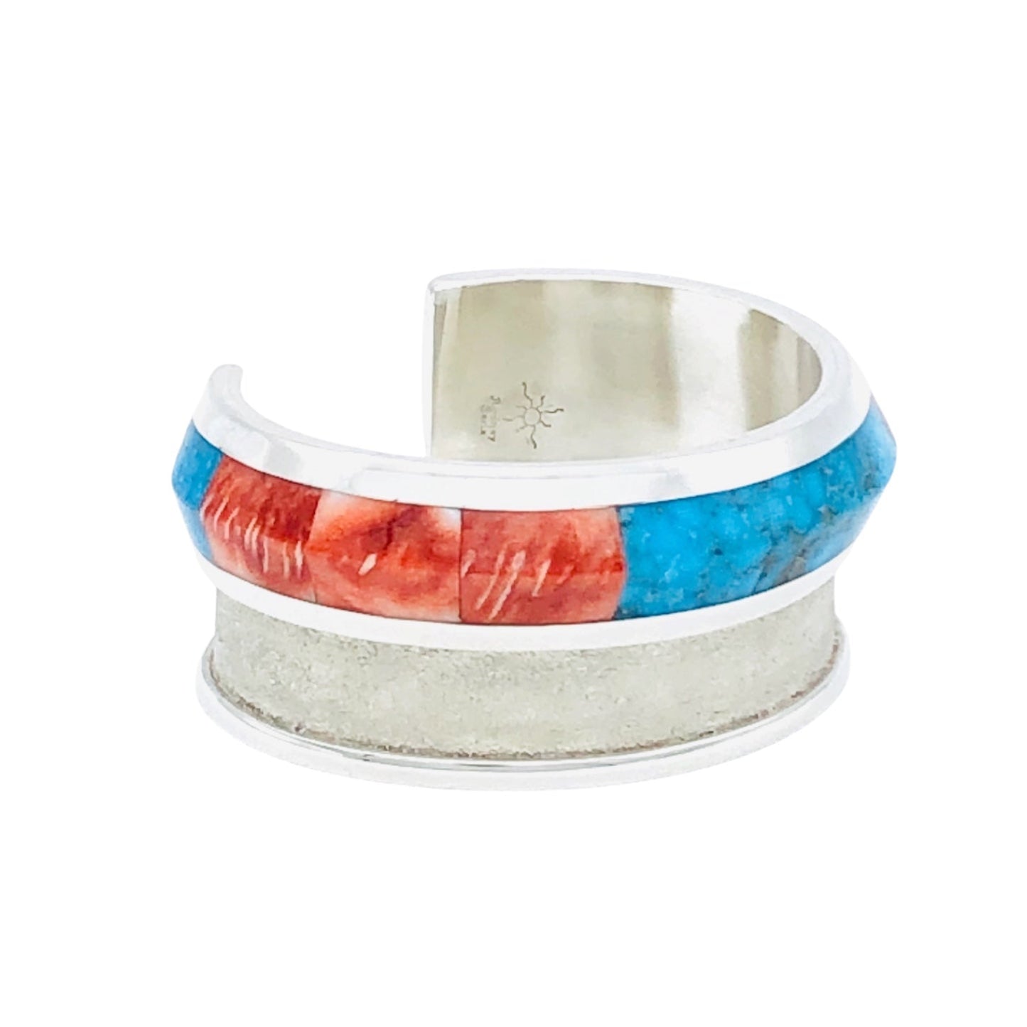 Kingman Turquoise & Spiny Oyster Shell Inlay Bracelet by Rodney Coriz
