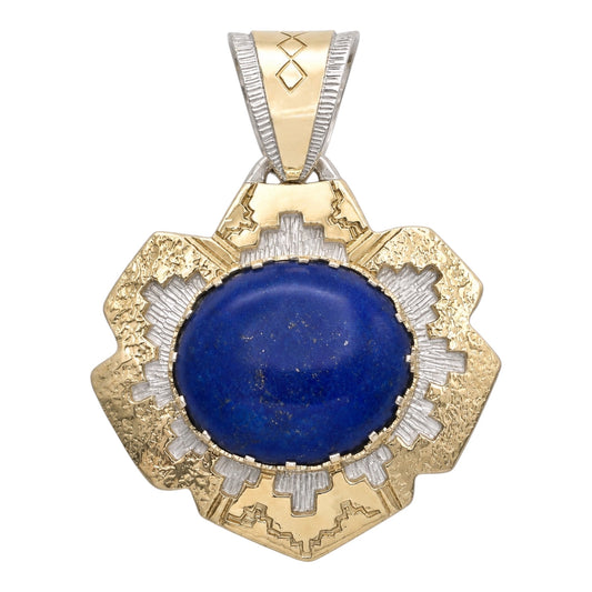 Lapis Pendant & 14K Gold by Dina Huntinghorse