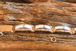 14K Gold Opal Link Bracelet