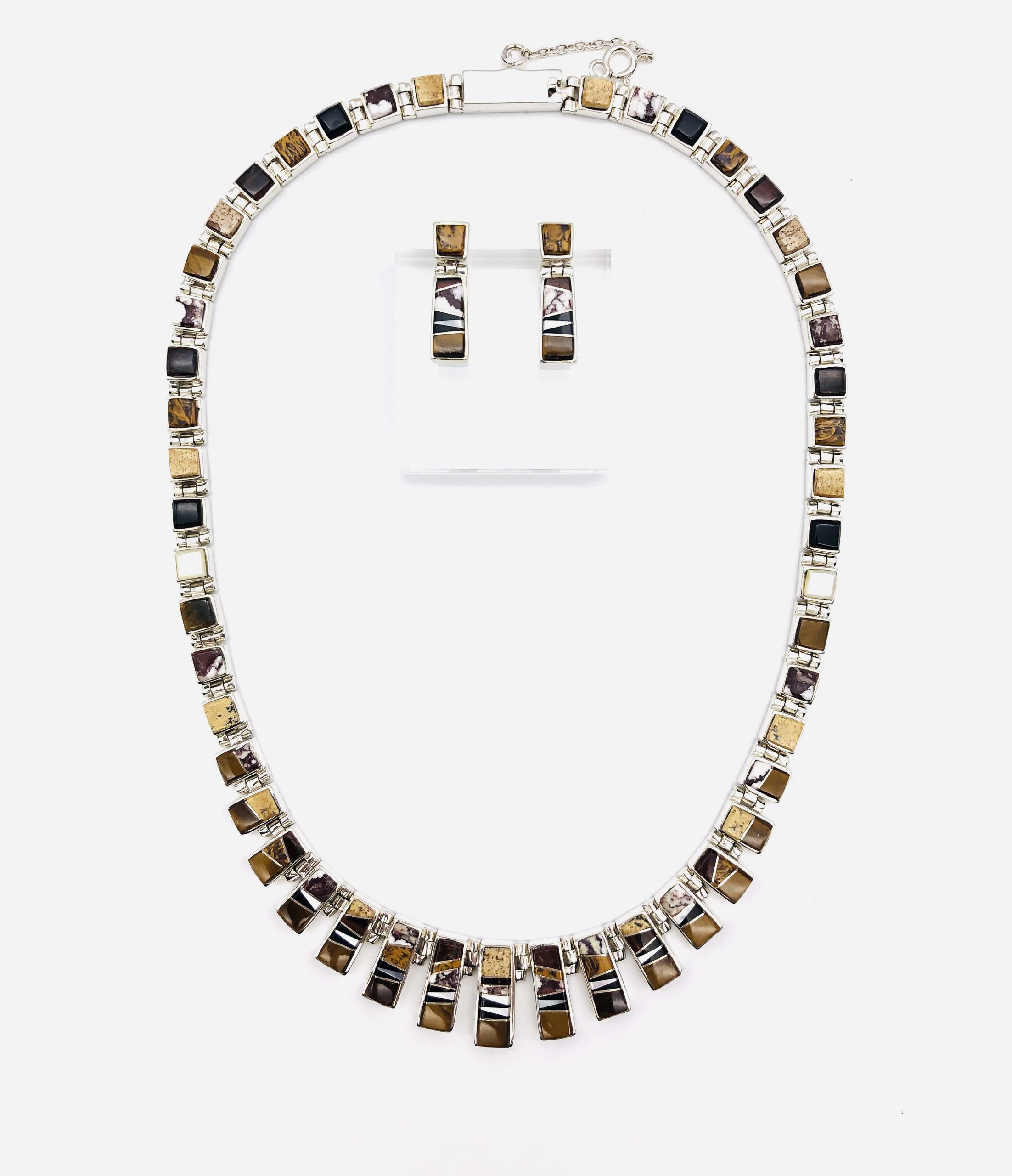 Tiger's Eye Inlay Necklace Set