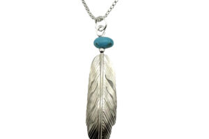 Feather Necklace with Turquoise