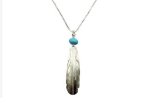 Feather Necklace with Turquoise