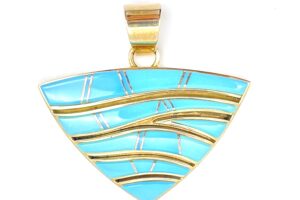 14k Gold Wave Pendant
