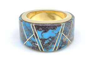 14K Gold Bisbee Turquoise Ring