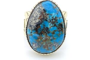 Morenci Turquoise Ring, with 14k Gold