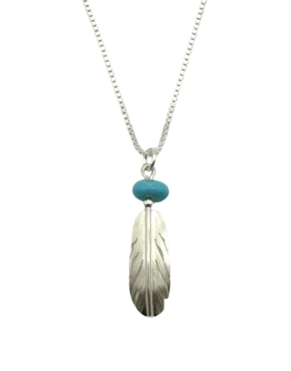 Feather Necklace with Turquoise